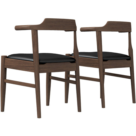 Leon Mid-Century Modern Leather Dining Chair (Set of 2) from Ashcroft Furniture - Luna Furniture