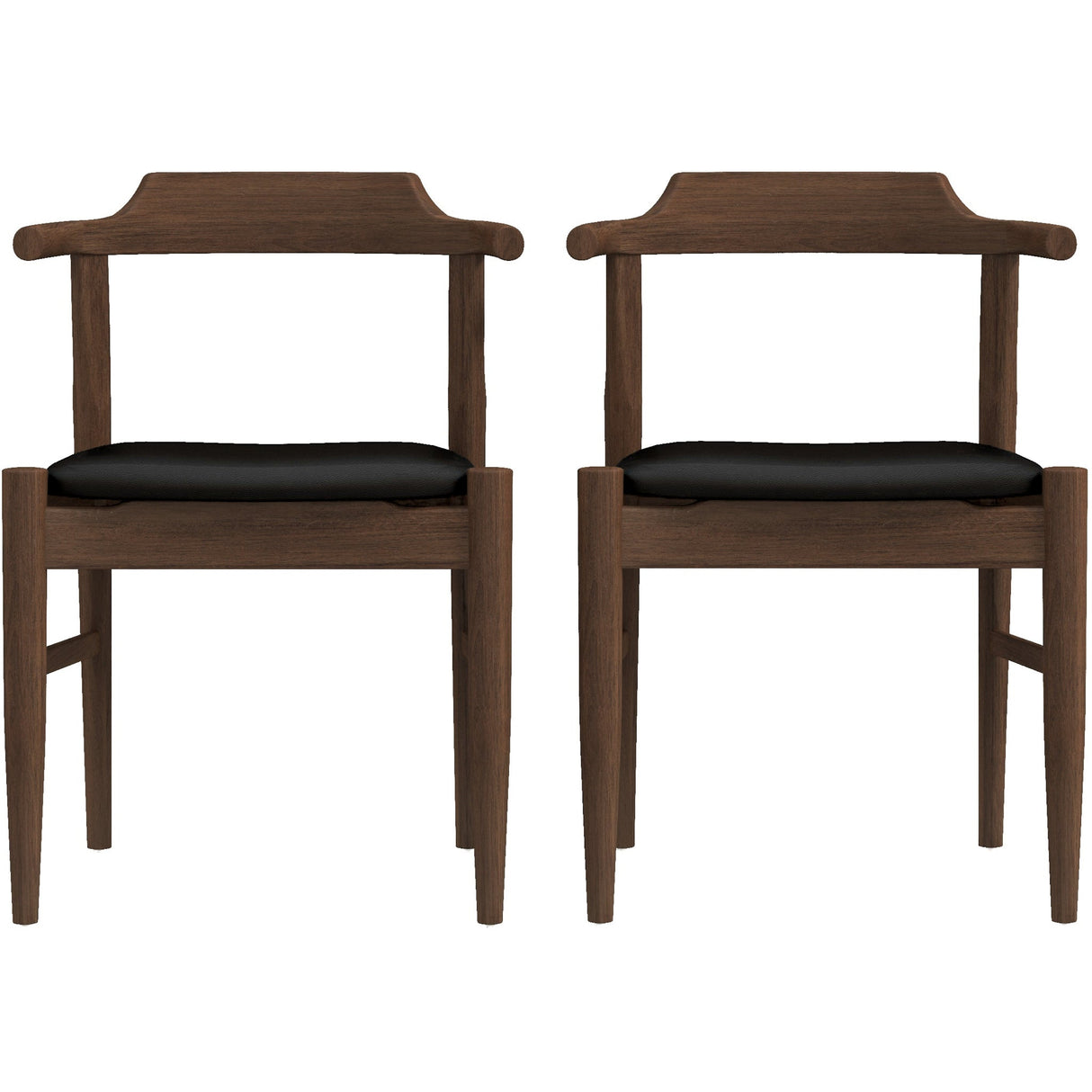 Leon Mid-Century Modern Leather Dining Chair (Set of 2) from Ashcroft Furniture - Luna Furniture