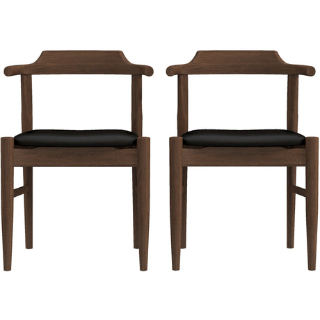 Leon Mid-Century Modern Leather Dining Chair (Set of 2) from Ashcroft Furniture - Luna Furniture