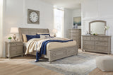 Lettner Light Gray California King Sleigh Bed with Dresser from Ashley Furniture - Luna Furniture