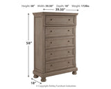 Lettner King Panel Bed, Chest and 2 Nightstands from Ashley - Luna Furniture