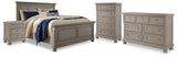 Lettner Light Gray California King Panel Bed, Dresser, Chest and 2 Nightstands from Ashley - Luna Furniture