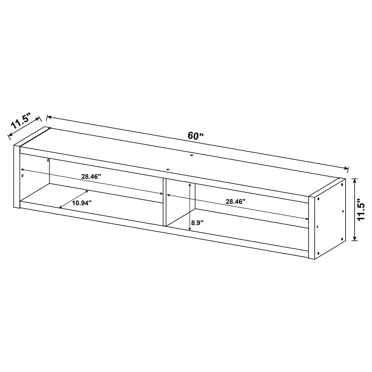 Lewes Cappuccino Bridge with 2 Encased Storage Compartments from Coaster - Luna Furniture