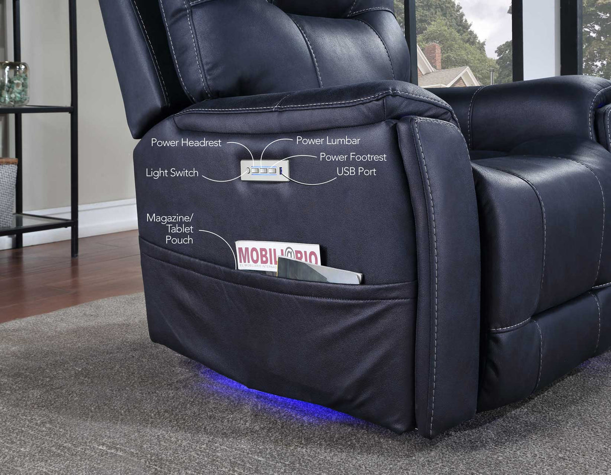 Lexington Ocean Blue Triple-Power Media Recliner from Steve Silver - Luna Furniture