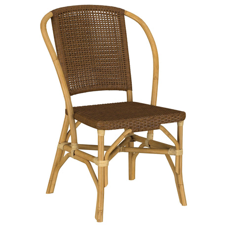 Lexley Brown Woven Rattan Dining Side Chair, Set of 2 from Coaster - Luna Furniture