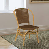 Lexley Brown Woven Rattan Dining Side Chair, Set of 2 from Coaster - Luna Furniture