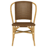 Lexley Brown Woven Rattan Dining Side Chair, Set of 2 from Coaster - Luna Furniture