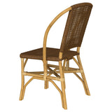 Lexley Brown Woven Rattan Dining Side Chair, Set of 2 from Coaster - Luna Furniture