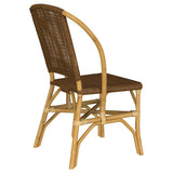 Lexley Brown Woven Rattan Dining Side Chair, Set of 2 from Coaster - Luna Furniture