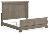 Lexorne California King Sleigh Bed with Mirrored Dresser and 2 Nightstands in Gray from Ashley - Luna Furniture