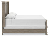 Lexorne California King Sleigh Bed with Mirrored Dresser and 2 Nightstands in Gray from Ashley - Luna Furniture