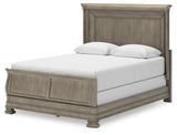 Lexorne Queen Sleigh Bed with Mirrored Dresser and 2 Nightstands in Gray from Ashley - Luna Furniture