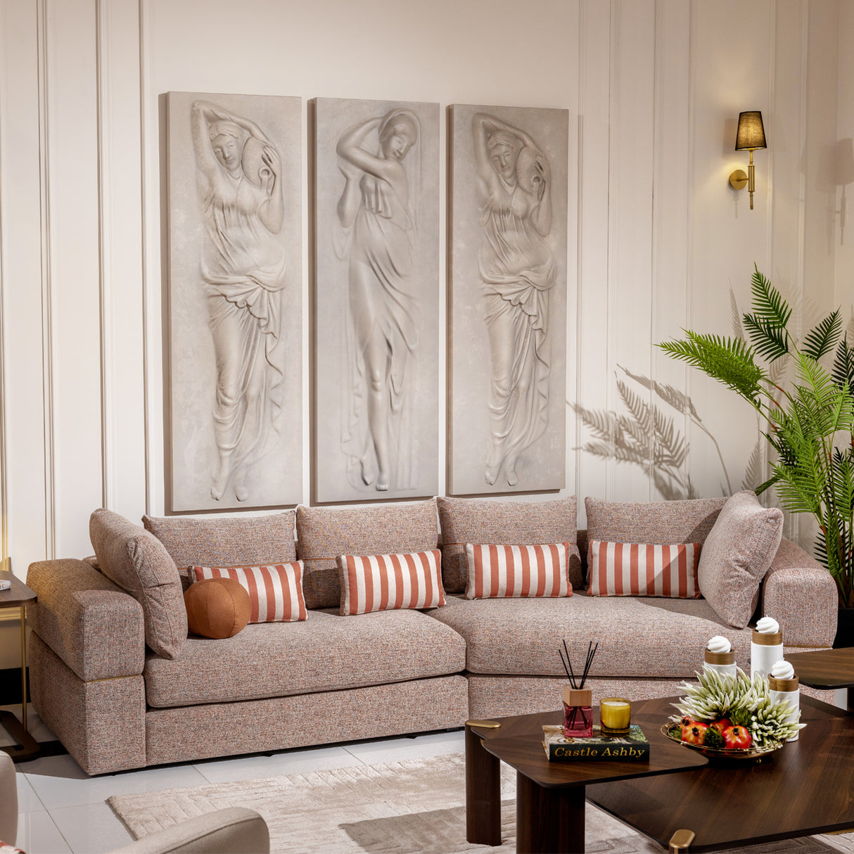 Amora Eggshell Walnut 2 Pc Sofa Bonfire Eggshell Walnut from Michael Amini - Luna Furniture