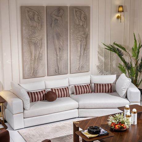 Amora Eggshell Walnut 2 Pc Sofa Oatmeal Eggshell Walnut from Michael Amini - Luna Furniture