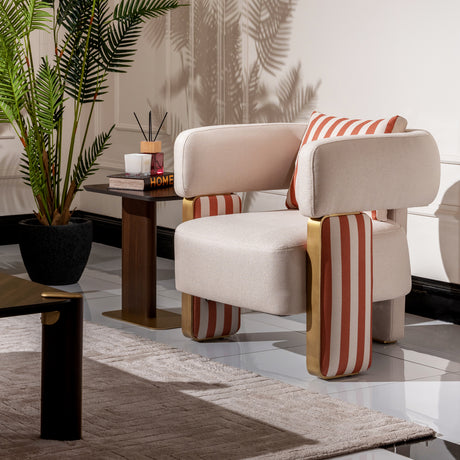 Amora Eggshell Walnut Chair, Ash Eggshell Walnut from Michael Amini - Luna Furniture