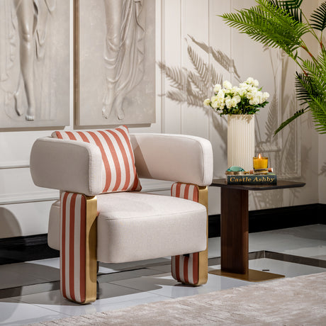 Amora Eggshell Walnut Chair, Ash Eggshell Walnut from Michael Amini - Luna Furniture