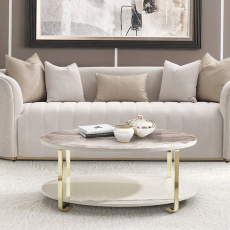 Ariana Gold Cocktail Table Gold from Michael Amini - Luna Furniture