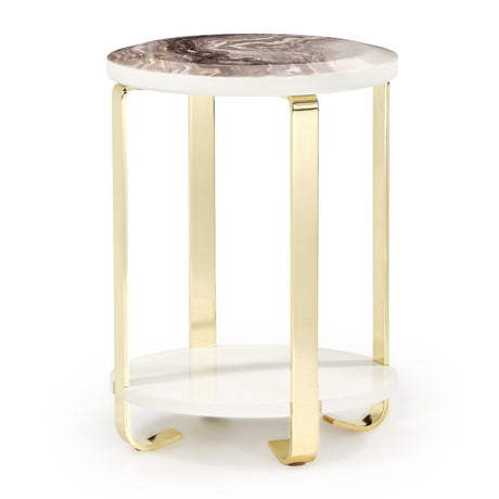 Ariana Gold Chairside Table Gold from Michael Amini - Luna Furniture