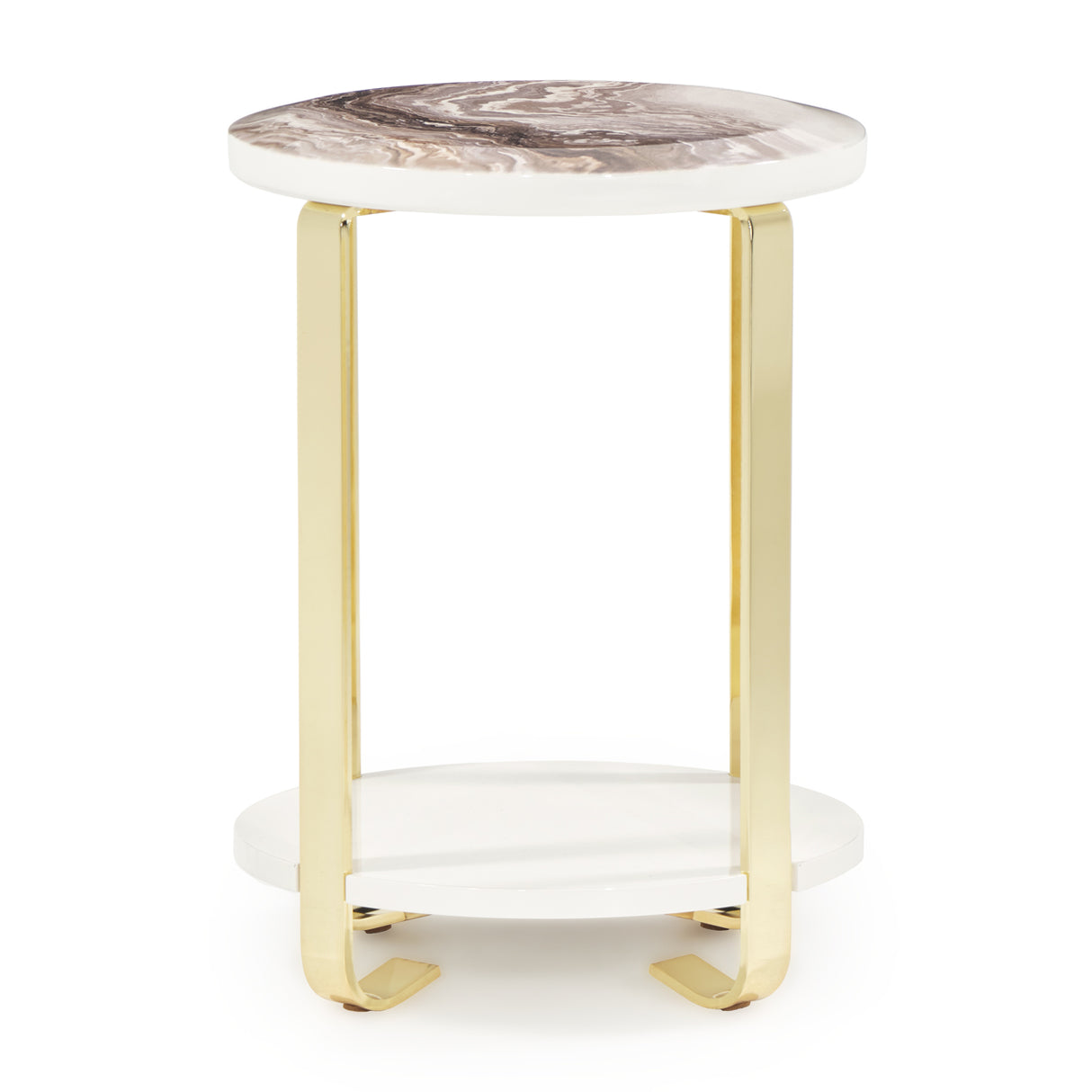 Ariana Gold Chairside Table Gold from Michael Amini - Luna Furniture