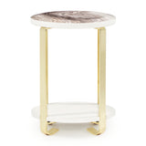 Ariana Gold Chairside Table Gold from Michael Amini - Luna Furniture