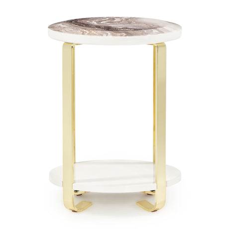 Ariana Gold Chairside Table Gold from Michael Amini - Luna Furniture