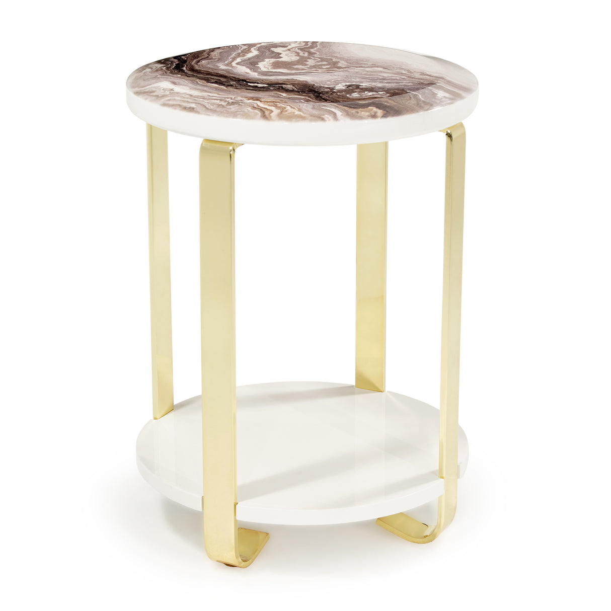 Ariana Gold Chairside Table Gold from Michael Amini - Luna Furniture