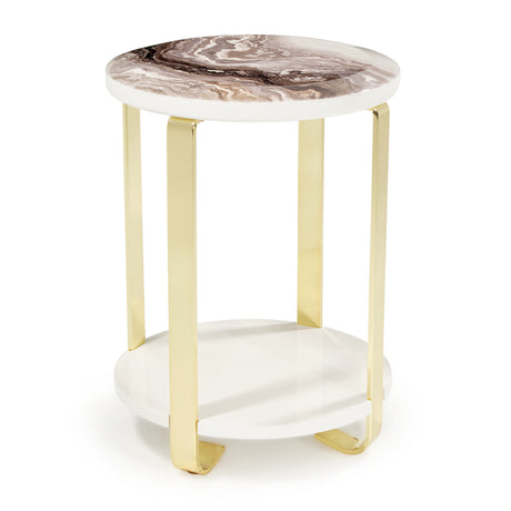 Ariana Gold Chairside Table Gold from Michael Amini - Luna Furniture