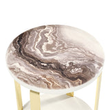 Ariana Gold Chairside Table Gold from Michael Amini - Luna Furniture
