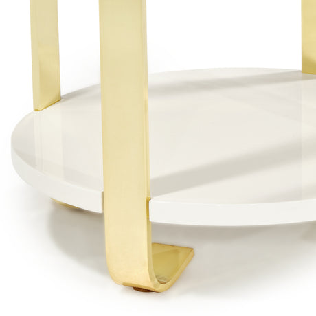 Ariana Gold Chairside Table Gold from Michael Amini - Luna Furniture