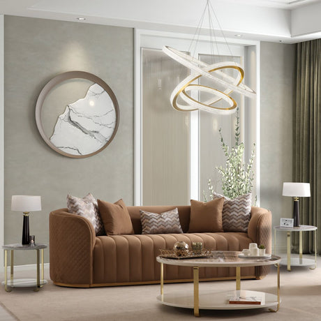 Ariana Gold Sofa Caramel Gold from Michael Amini - Luna Furniture