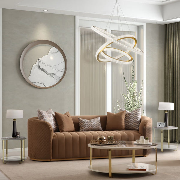 Ariana Gold Sofa Caramel Gold