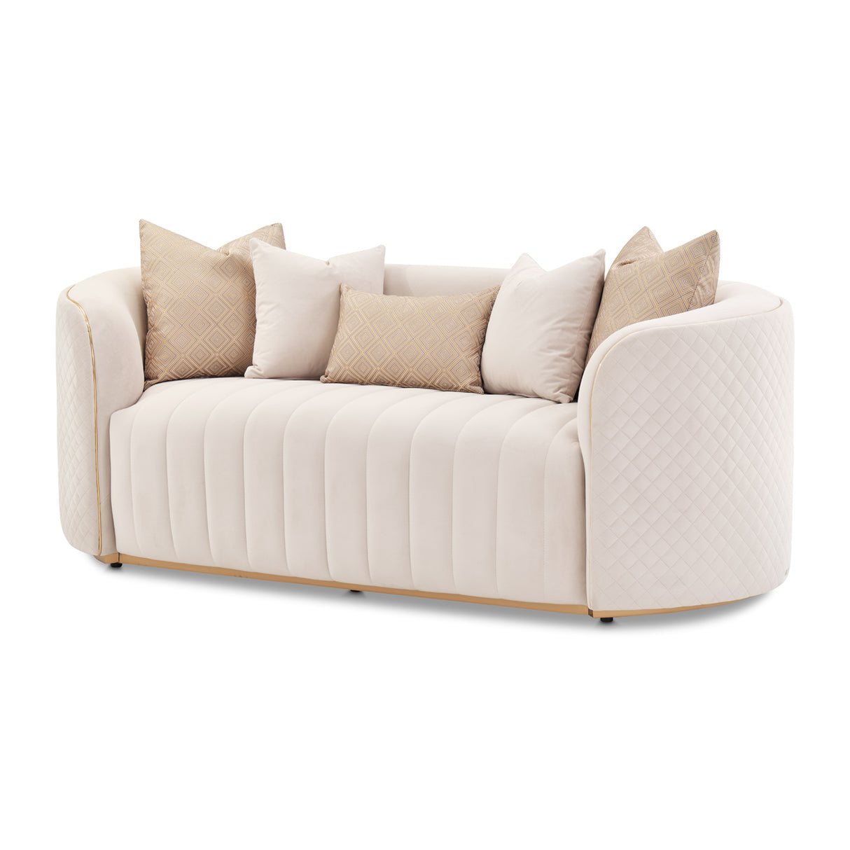 Ariana Gold Loveseat Beige Gold from Michael Amini - Luna Furniture