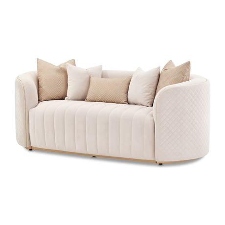 Ariana Gold Loveseat Beige Gold from Michael Amini - Luna Furniture