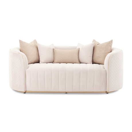 Ariana Gold Loveseat Beige Gold from Michael Amini - Luna Furniture