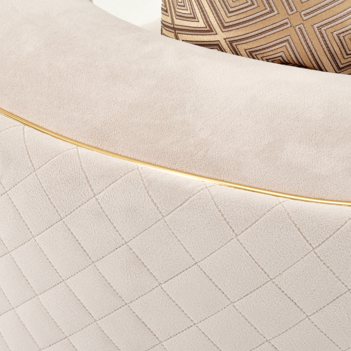 Ariana Gold Loveseat Beige Gold from Michael Amini - Luna Furniture