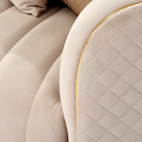 Ariana Gold Loveseat Beige Gold from Michael Amini - Luna Furniture