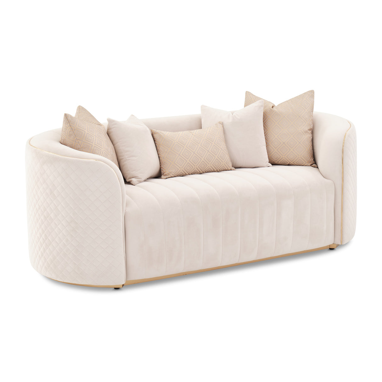 Ariana Gold Loveseat Beige Gold from Michael Amini - Luna Furniture