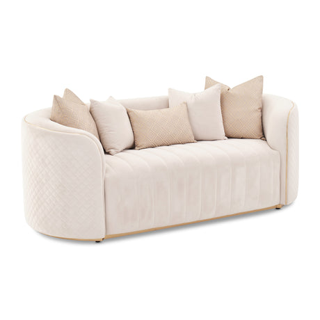 Ariana Gold Loveseat Beige Gold from Michael Amini - Luna Furniture