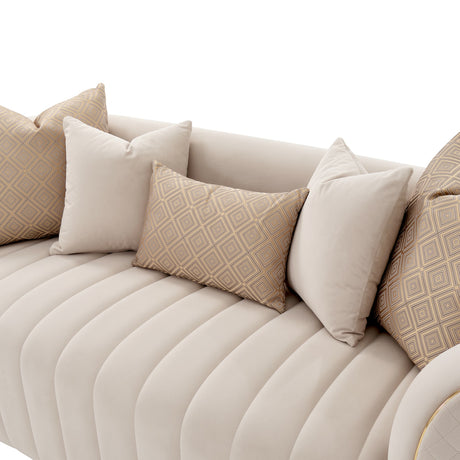 Ariana Gold Loveseat Beige Gold from Michael Amini - Luna Furniture