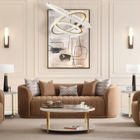 Ariana Gold Loveseat Caramel Gold from Michael Amini - Luna Furniture