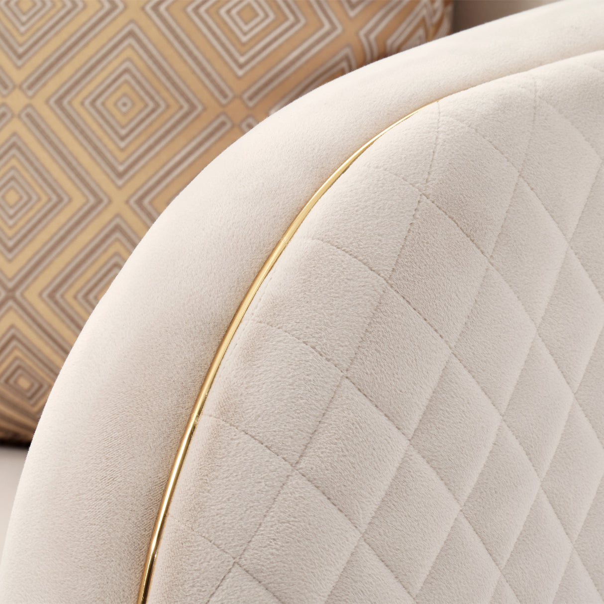 Ariana Gold Chair Beige Gold from Michael Amini - Luna Furniture
