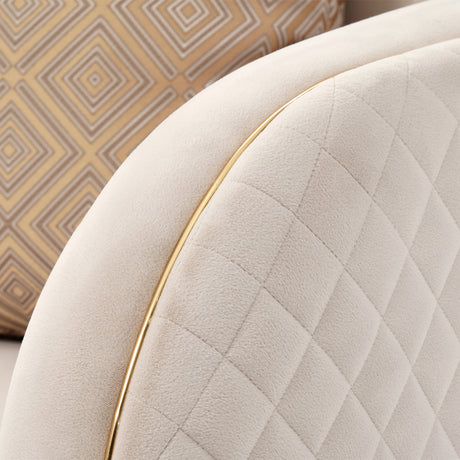 Ariana Gold Chair Beige Gold from Michael Amini - Luna Furniture