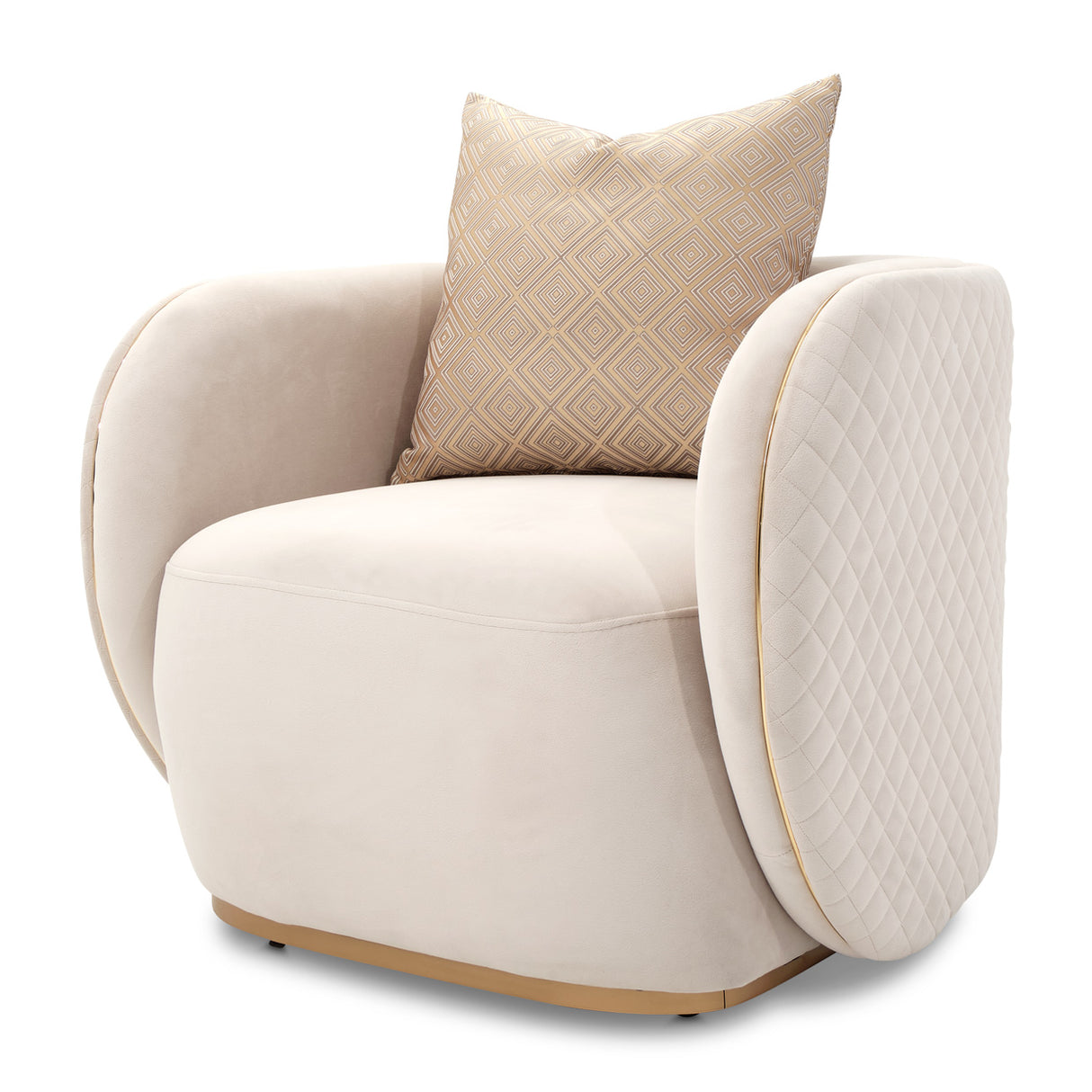 Ariana Gold Chair Beige Gold from Michael Amini - Luna Furniture