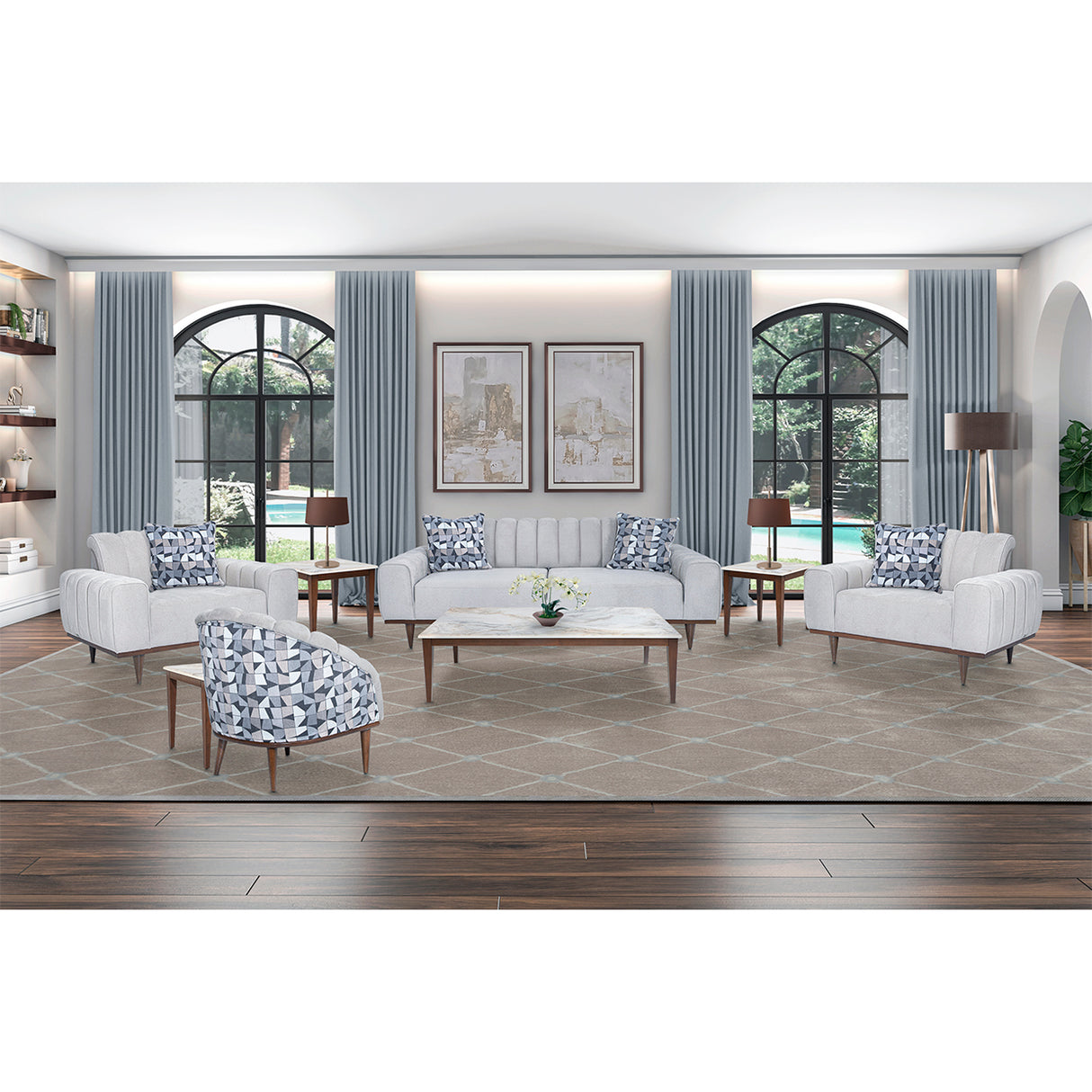 Balboa Warm Walnut Chair And A Half Warm Walnut from Michael Amini - Luna Furniture