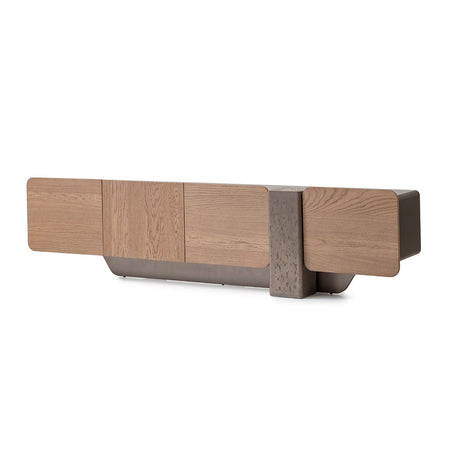 Bristol Point Saddle Brown Media Cabinet from Michael Amini - Luna Furniture