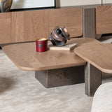 Bristol Point Saddle Brown Cocktail Table Medium 2pc Saddle Brown from Michael Amini - Luna Furniture