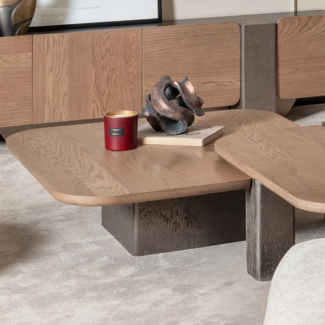 Bristol Point Saddle Brown Cocktail Table Medium 2pc Saddle Brown from Michael Amini - Luna Furniture