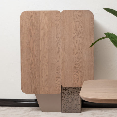 Bristol Point Saddle Brown Bar Cabinet from Michael Amini - Luna Furniture