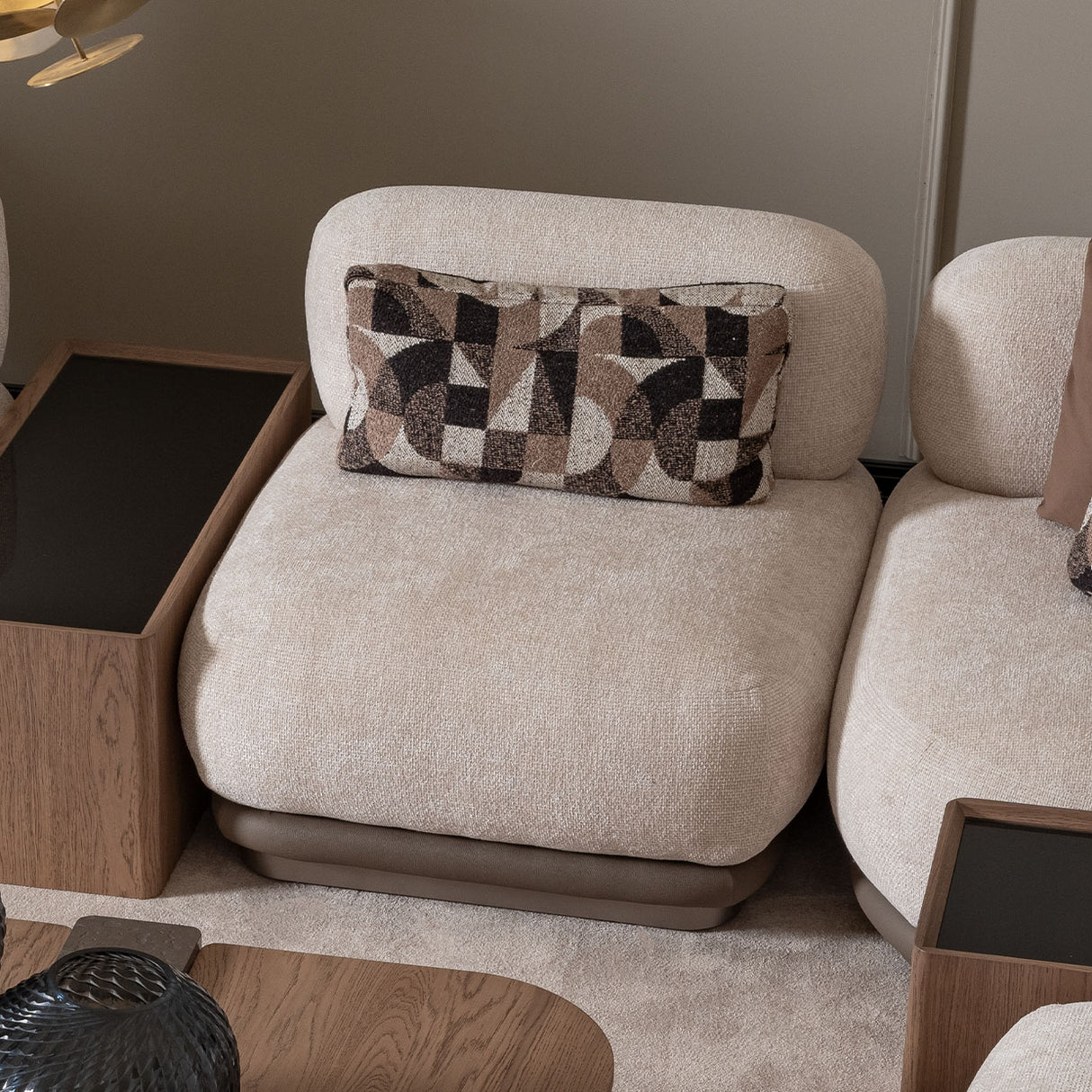 Bristol Point Saddle Brown Armless Chair Saddle Brown from Michael Amini - Luna Furniture