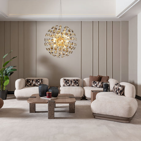 Bristol Point Saddle Brown Armless Chair Saddle Brown from Michael Amini - Luna Furniture